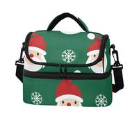 Sevdomey Borsa per il pranzo con Babbo Natale in stile cartone animato, per donne e uomini, isolante, a doppio strato, 8 l, portatile, per lavoro, picnic, spiaggia, con tracolla imbottita