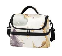 Sevdomey Borsa per il pranzo con draghi acquerellabili, per donne e uomini, isolante, a doppio strato, 8 l, portatile, per lavoro, picnic, spiaggia, con tracolla imbottita