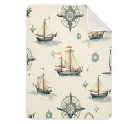 Sevdomey Coperta per neonati con timone a forma di barca a vela, regalo per bambine e ragazzi, in morbido cotone, unisex, 76 x 101 cm