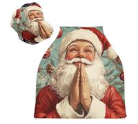 Sevdomey Coprisedile per auto con Babbo Natale, per neonati, multiuso, morbido, traspirante, per allattamento, coprisedia per auto, sciarpa per allattamento