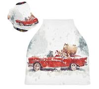 Sevdomey Coprisedile per auto per allattamento, stile vintage, rosso, per neonati, multiuso, morbido e traspirante, coprisedili per auto, sciarpa per allattamento