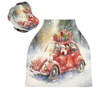 Sevdomey Coprisedile per auto vintage rosso antico, per neonati e neonati, multiuso, morbido e traspirante, coprisedili per auto, sciarpa per allattamento