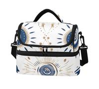 Sevdomey Evil Eye, borsa per il pranzo per donne e uomini, isolata a doppio strato, 8 l, portatile, per lavoro, picnic, spiaggia, con tracolla imbottita