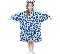 Sevdomey Leopard Spot Coperte indossabili per bambini ragazzo ragazza, felpa con cappuccio a doppio strato oversize, Macchie di leopardo, S