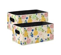 Sevdomey Set di 2 contenitori a forma di pera, pieghevoli, a forma di cubo, per la decorazione della casa, per giocattoli, libri, scaffali, armadi, lavanderia, asilo nido