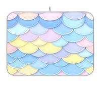 Sevdomey Tappetino scolapiatti a forma di sirena per bancone della cucina, ad asciugatura rapida, altamente assorbente, con retro in gomma antiscivolo, 45,7 x 61 cm