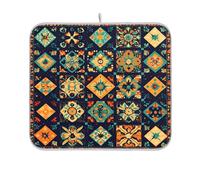 Sevdomey Tappetino scolapiatti con forme geometriche per bancone della cucina, ad asciugatura rapida, altamente assorbente, con retro in gomma antiscivolo, 40,6 x 45,7 cm