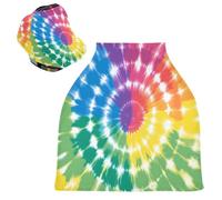 Sevdomey Tie Dye - Coprisedile per auto per neonati e neonati, multiuso, morbido e traspirante, coprisedili per auto, sciarpa per allattamento