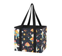 Sevdomey Whimsical Circus - Borsa per la spesa riutilizzabile, grande, resistente all'acqua, pieghevole, con fondo rimovibile, per bagagliaio auto, picnic, campeggio