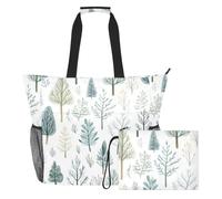 Sevdomey Winter Forest Beach Tote Bag Large 36L con scomparto bagnato asciutto, impermeabile, da viaggio, palestra, piscina, nuoto, a prova di sabbia