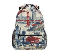 Sevdomey Zaino per computer portatile San Francisco, impermeabile, 15 l, elegante, leggero, con tasche multiple per lavoro, scuola e viaggi