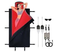 Seveat Red Light Wellness Mat, tappetino a infrarossi 180 x 83 cm con doppia lunghezza d'onda 660 nm e 850 nm, Tri-Mode costante e impulso (10 Hz, 40 Hz) per relax e recupero (nero)
