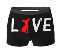 SEVEBJ Argento Scintillio Glitter Sirena Scale Uomo Traspirante Boxer Slip Pantaloncini Morbidi Biancheria Intima Confortevole, Amore Cane 18, S