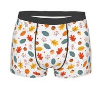 SEVEBJ Autunno Foglie Boxer Uomo Slip Traspirante Stretch Biancheria Intima Tronco Nov, Stile 1, M