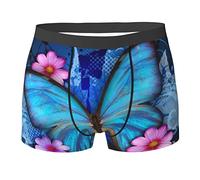 SEVEBJ Bandiera del Brasile Uomini Traspirante Boxer Slip Soft Shorts Biancheria Intima Confortevole, Farfalla Colore 18, S