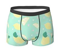 SEVEBJ Bella scena da spiaggia da uomo boxer slip mutande pantaloncini biancheria intima per uomo fidanzato, Limone Blu Estate, L