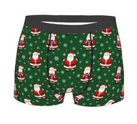 SEVEBJ Boxer da uomo con Babbo Natale e fiocco di neve da uomo traspiranti elasticizzati biancheria intima novità tronco biancheria intima, Stile 1, M