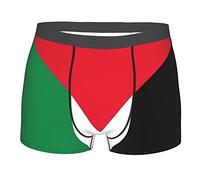 SEVEBJ Boxer da uomo con bandiera di Porto Rico, traspirante, elasticizzato, con custodia, per uomini e ragazzi, Bandiera palestinese, L