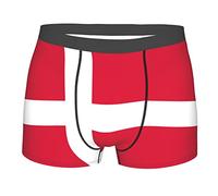 SEVEBJ Boxer da uomo con bandiera di Porto Rico, traspirante, elasticizzato, con custodia, per uomini e ragazzi, Bandiera della Danimarca, XL
