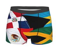 SEVEBJ Boxer da uomo con bandiere del mondo, traspiranti, elasticizzati, biancheria intima, Stile 1, M