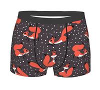 SEVEBJ Boxer da uomo con coniglietto bianco di Natale, mutande e pantaloncini, biancheria intima per uomo, fidanzato, Piccoli scoiattoli carini sotto nevicata, S