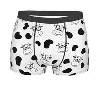 SEVEBJ Boxer da uomo con mucca divertente, traspirante, elasticizzato, biancheria intima, Stile 1, M