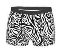 SEVEBJ Boxer da uomo con stampa leopardata zebrata e animale, traspirante, elasticizzata, biancheria intima, Stile 1, M