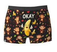 SEVEBJ Boxer da uomo per fidanzato, Banana Scimmia Felice, L