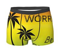 SEVEBJ Boxer respirabile degli uomini del circuito del chip elettronico dei pantaloncini morbidi della biancheria intima comoda, Non preoccuparti, sii felice 20, S