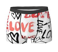 SEVEBJ Boxer traspirante da uomo con note musicali, pantaloncini morbidi, biancheria intima comoda, Amore 8, XL