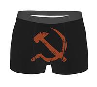 SEVEBJ Galaxy - Boxer da uomo con bandiera bisessuale, traspirante, elasticizzato, con custodia, per uomini e giovani, Falce da martello con bandiera dell'Unione Sovietica, L