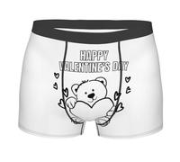 SEVEBJ Happy Valentine's Day Hearts Boxer da uomo traspirante elasticizzato biancheria intima novità tronco biancheria intima, Stile 8, L