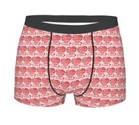 SEVEBJ Happy Valentine's Day Love Boxer da uomo traspirante elasticizzato biancheria intima novità tronco biancheria intima, Stile 1, M