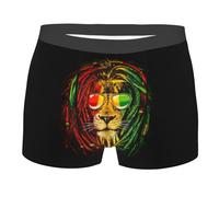 SEVEBJ Jamaican Rasta R ae Judah Lion Boxer da uomo traspirante elasticizzato biancheria intima novità tronco biancheria intima, Stile 1, XXL