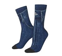 SEVEBJ Math Formule Lavagna Calzini Per Le Donne Degli Uomini Morbido Novità Crew Calzini Calzini Atletici Divertente Pazzo Vestito Calzini Vuoto Excel Foglio, Jeans Classici Blu Denim, Taglia unica
