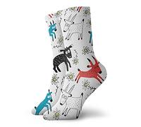 SEVEBJ My Uncle Is Single Performance Calzini da corsa Comfort Sox Light Bobbysocks Sox Basset Hound Dog, Fiori di capra, Taglia unica