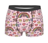 SEVEBJ Rainbow Love - Boxer da uomo, traspirante, elasticizzato, intimo, Stile 1, M