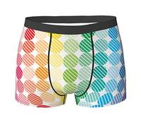 SEVEBJ Retro Bandiera Americana Linee Blu Degli Uomini Traspirante Boxer Slip Morbidi Pantaloncini Comodi Biancheria Intima, Punti colorati 11, XXL