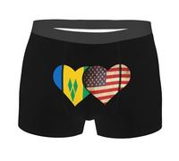 SEVEBJ Saint Vincent Grenadine Bandiera americana Boxer da uomo Slip Elastico in vita Slip Boxer da uomo, Come nella foto, L