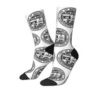 SEVEBJ Seal Of, New Hampshire Calzini per le donne e gli uomini Cuscino Athletic Crew Socks Casual Wicking Socks 3 Nero, 2 Nero-2, Taglia unica
