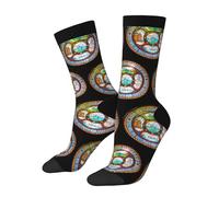 SEVEBJ Seal Of, Wisconsin Calzini per donne e uomini con cuscino Athletic Crew Socks Casual Wicking Socks 2 Nero-2, 3 nero, Taglia unica