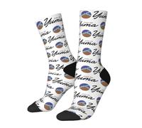 SEVEBJ Seal Of Yuma, calzini da donna e uomo, con cuscino, calzini sportivi casual, calzini traspiranti, 2 nero-2, 2 Nero-2, Taglia unica