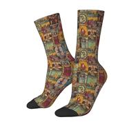 SEVEBJ The Major Of Tarot Vintage Patchwork Calzini Per Le Donne Uomini Crew Calzini Calzini Atletici Divertenti Calzini Crazy Dress Calzini Limone, Come nella foto, Taglia unica