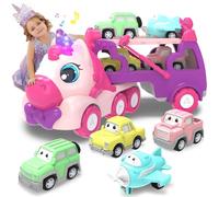seveclotree 5 in 1 Camion Giocattolo per Bambini con Suoni e Luci,Auto Giocattolo Regalo per Bambino Ragazzi Ragazze 3 4 5 Anni