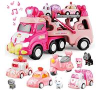 seveclotree Camion Macchinine per Bambini,Giocattolo Bambino 2 Anni Ragazzi Ragazze,9 in 1 Camion Giocattolo con Suoni e Luci,Auto Giocattolo Regalo per Bambino 2 3 4 Anni