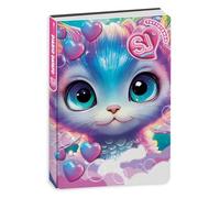 SEVEN. Agenda compatibile con DIARIO SCUOLA SJ Animal Girl Gattina 2025-2026 F.to Standard 20x15cm + omaggio portachiave con paillettes e penna glitterata