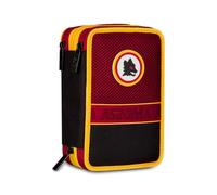 Seven AS Roma Astuccio Scuola 3 Zip Calcio, Rosso, Portapenne Triplo Scomparto Completo Di Penne, Matite, Colori, Scuola Elementare, Bambino