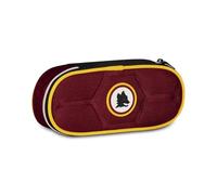 Seven AS Roma Portapenne Scuola Calcio Round Plus, Rosso, Astuccio Ovale Con Elastici e Tasca Per Penne, Matite e Accessori, Scuola Media e Superiore, Ragazzo