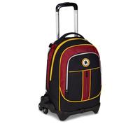 Seven AS Roma Trolley Scuola Jack 3 Ruote, Nero, Zaino Con Carrello Sganciabile Da 33 Litri, Per Scuola Elementare e Media, Bambino, Calcio