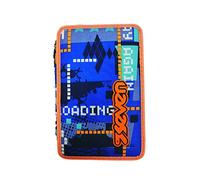 SEVEN ASTUCCIO 3 PIANI 3 ZIP COMPLETO BOY BRIGHTWIN COLORE BLU E ARANCIONE
